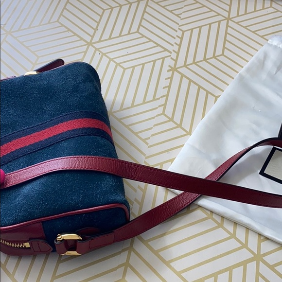 GUCCI Suede Calfskin Web Mini Ophidia w Box Duster - Picture 16 of 16